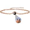 AOiViOZ Bracciale in argento sterling 925 con foto all'interno, bracciale con foto personalizzata, regalo di gioielli con proiezione di ricordi per i tuoi cari-Oro rosa