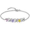 Jeweidea Bracciale Personalizzato Donna Incisione Bracciale con Nome Bambino Bracciale con Ciondolo per Mamma, Sorella, Moglie, Regali per Natale Festa Della Mamma Compleanno