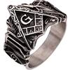 PikaLF Anello massonico da uomo, anello massonico vintage, anello con occhio che vede, anello Illuminati Eye of Providence, anello hip hop, punk massonico, gioiello regalo per uomo e uomo, Metallo, No