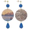 IN Lebole Collezione The Circle DOR107 Genova Orecchini da Donna in Ottone Pietra Blu