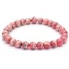 INFINITY GEMS Bracciale con rodocrosite naturale AAA Argentina Bracciale elasticizzato con pietra preziosa da 8 mm | Lunghezza 7-7,5 pollici | Bracciale unisex | Bracciale con perline di forma rotonda | Uomo/donna