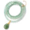 Generico Collana Pietre Dure,Collana Con Ciondolo A Goccia In Cristallo Di Gemma Naturale Da 6 Mm, Regolabile Con Chiusura A Moschettone, Gioielli Energetici Per Uomo E Donna, Green Ave