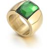 OIDIMS Splendido anello da cocktail con cristalli di vetro e strass, in acciaio inox spesso e spesso, placcato in oro 18 carati, regalo di laurea per amici, feste di laurea, 8, Metallo, Zirconia