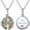 ChicSilver Collana Personalizzata Argento 925 con Foto Incisione, Ciondolo Portafoto Personalizzato Argento Lunga 55+5cm, Collana Tondo Ciondolo Personalizzato, Idee Regalo per Natale Anniversario