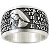 Gioielli Aurum - Anello Ave Maria in Argento Sterling, Preghiera Incisa, Design Religioso con Madonna -Fascia Uomo Donna Ragazzo Brunito - Made in Italy e Fatto a Mano - Ipoallergenico- Idea Regalo