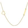 Sakrami Collana Donna in Oro Giallo 9KT con Cuore & Piastrina Incidibile - Idea Regalo per Anniversario Compleanno Comunione San Valentino + Piastrina Personalizzabile nella Scatola