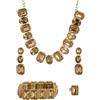 DENMOUS Set di gioielli fatti a mano tempestato di cristalli placcati oro e champagne - DMZ-2896, Small, Ottone