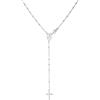 inSCINTILLE I Rosari Collana Uomo Donna Rosario in Argento 925 con Croce Pendente varie misure sfere e lunghezze, confezione regalo inclusa (Sfera: 2 mm, Argento, Lunghezza: 50 cm)