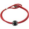 Filu & Trama Bracciale argento PORTAFORTUNA UNISEX su coccu kokos sabegia cordino Bottone sardo 21 CM REGOLABILE (Rosso)