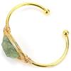 OZEO Bracciale Pietre Naturali, Olivina Verde Naturale Pietra Chakra Bracciali Fatti A Mano Avvolgimento Dorato Irregolare Gemma Di Energia Grezza Braccialetti Aperti Bracciale Rigido Regolabile Gioielli