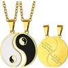 GoldChic Collana Yin Yang Per 2, Collana Personalizzata Best Friend In Acciaio Inossidabile Per 2 Abbinamenti Bff Bestie Coppia Pendente, Collana Tai Chi Taoista Cinese Oro