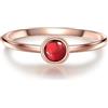 Glanzstücke München Anello da donna 925/- argento sterling oro rosa | placcato oro rosa 18 carati, anello solitario, granato, rosso, taglio liscio