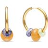 SINGULARU - Orecchini Carmen True Bomb Colors. Acciaio con Placcatura in oro 18 kt e Pietra naturale. Gioielli da donna.