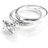 jewellerybox Set di anello di fidanzamento e fede nuziale in Argento Sterling e Cristalli CZ | Misura 20 (9-23 Disponibile)