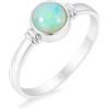 HIMALYA QUARTZ Anello solitario tradizionale fatto a mano in argento sterling 925 con pietra preziosa opale per donne e uomini RB-05-OPAL-5.5