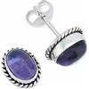 mantraroma orecchini a bottone in argento 925 con pietra preziosa viola ametista orecchini in vero argento sterling da donna regalo