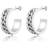S'Agapõ Orecchini Donna, Orecchini a Cerchio in Acciaio | Collezione Chunky - SHK41