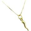 Generic Collana Cornetto Corno Argento 925 Dorato Regalo Portafortuna Uomo Donna Idea Regalo Oro Giallo (50)