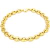 HIJONES Minimalista caffè Fagiolo Catena Collana da Unisex in Acciaio Inox Oro 9MM 70CM