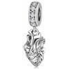 ZUOHUI Set di ciondoli anatomici medici S925 (cuore/cervello/ossa) | Argento Sterling ossidato | Gioielli fai da te compatibili con Pandora e regalo for infermieri e sorelle(A)