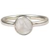 Generico Anello minimalista in argento sterling 925 con pietra di luna arcobaleno sfaccettata e pietra preziosa naturale rotonda (US 9.5)