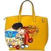 Arte Lisanti Borsa in Pelle Dipinta a Mano - BACIO APPASSIONATO DI VOGEL (KLIMT) - Shopper, Borsa a mano, Shopping Donna, Idea Regalo, Artigianato Italiano, Made In Italy, Vera Pelle, Tracolla