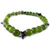 Le pietre di Laura Bracciale girl in peridoto e stelline in ematite, Pietre Dure, Elastico 15/16 cm, Fatto a Mano