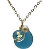 Cairui Design Blu Vetro di Mare Ovale Sirena Natura Perla Sea Glass D'acqua Dolce Dicembre Birthstone Placcata Oro Collane Con pendenti Donna Handmade