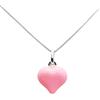 Handmade Collana Donna con Ciondolo Cuore Rosa in Argento Sterling 925, Catenina Veneziana Regalo Ragazza Anniversario Amore