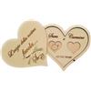Faltec Scatolina Portafedi a forma di cuore in legno personalizzata - made in Italy - iniziali degli sposi, nomi e data matrimonio- portafedi nuziali
