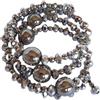Gemma Handmade in Italy Bracciale per Donna. Cristalli e Perle di Vetro Grigio. Avvolgente a 3 fili, elegante, durevole, comodo, facile da indossare. Fatto a Mano. Mady in Italy.
