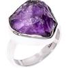 Handmade Pietra preziosa naturale di ametista grezza Pietra viola Argento sterling 925 Fatto a mano Anello di promessa Regalo di gioielli per le donne