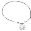 Generico Collana Piccolo Principe volpe e rosa disegno in bianco e nero - collana girocollo con cordino cerato grigio