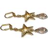 Handmade Orecchini a forma di stella placcati in oro con ganci a scomparsa