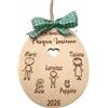 Faltec La nostra Pasqua insieme - Pallina di Pasqua in legno personalizzata a forma di uovo con membri della Famiglia - albero di Pasqua - decorazione pasquale - idea regalo