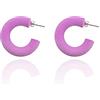 Knick Knack OÜ Orecchini Minimalisti a Cerchio: Accessori Intemporali e Chic (M, Lilla)
