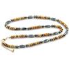 Handmade Collana a catena catena di perle 6 mm paesaggio diaspro ematite moschettone lunghezza circa 60 cm perla collana di perle per uomo e donna