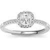 Meissa Anello di fidanzamento Petite Halo Cushion-Cut Diamond Anello di fidanzamento in argento Sterling 925 Anello di promessa Anello regalo per l'anniversario Misura regolabile