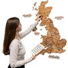 Enjoy The Wood Mappa Regno Unito in Legno 3D con Spilli - Decorazione da Parete UK - Mappa Artigianale - Idea Regalo Viaggio e Arredo Casa (Oak, S)