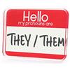Generico Acrilico Hello My Pronouns Are THEY/THEM distintivo pronome Pin 40x30mm