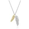 Meissa Collana di piume in argento 925 Minuscolo ciondolo di piume d'oro Collana a girocollo impilabile dainty Minimalista Regali di compleanno (Argento)