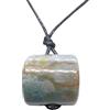 Generic Ciondolo con Diaspro Naturale - Pendente Pietra Dura Verde con Girocollo in Cordoncino Nero -