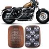 BREDUXSER Sellino per passeggero moto, cuscino posteriore moto, cuscino posteriore con 8 ventose compatibile con Harley Sportster XL 883 1200 Dyna per Softail Touring Cruiser Chopper Custom