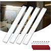 Kriogor Barra 228 LED 12V 10W, 4 Pezzi 2000LM Barra Striscia Lampada con Interruttore, 42cm 6000K Lampada 12 volt LED Camper per Auto, Camper, Camion, Furgone, Barca, Rimorchio