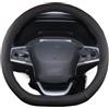 Kwedfgo Coprivolante per auto Coprivolante auto antiscivolo in pelle PU per Chery per Tiggo 7 Pro per Tiggo 7 Plus T15 DR F35 6.0, 9 colori(D shape Black)