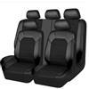 WatSKY 9Pcs Pelle Auto Set coprisedili, per Peugeot 3008 4007 4008 5008 407 SW 408 508 SW RCZ 607 Traspirante Antiscivolo Impermeabile Confortevole 5-Posti Protezioni Interno Accessori,A/Black