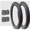 GENERICO 2 COPERTONI RUOTE PNEUMATICI GOMME 2 1/2-16 + 2 CAMERE D'ARIA MOTO SI