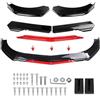 URAGER Spoiler Anteriore Auto Universale Maggior Parte Auto Gloss Nero Rosso Lingua Paraurti Anteriore Labbro Mento Spoiler Splitter Diffusore Body Kit Trim Diga D'aria Protezione Auto Spoiler Frontali(A-Bla