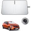 BIBIBO Compatibile con Renault Clio 5V 2020-2025 2026 Protezione Solare Protezione Solare Protezione UV Parabrezza Auto Ombrellone, Tessuto Antipiega, Interno Parasole Parabrezza Clio 5 Accessori