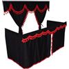 Generic Set completo di tende per camion nere con nappe rosse, adatte solo per DAF SUPER SPACE -CAB e SCANIA TOPLINE [ cabine alte]